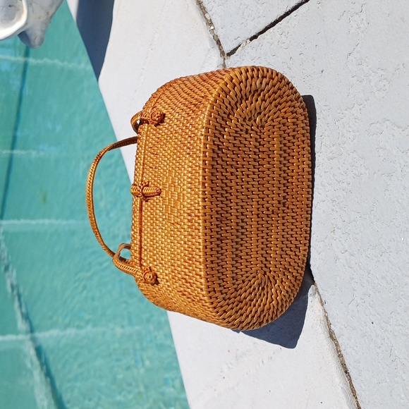 Putu by J. Maclear mini rattan wicker top handle purse vintage - Picture 11 of 17
